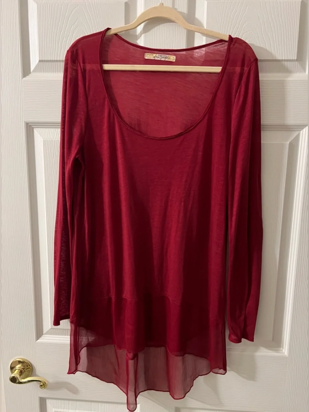 Free People Sheer Long Sleeve Tunic Top Dress